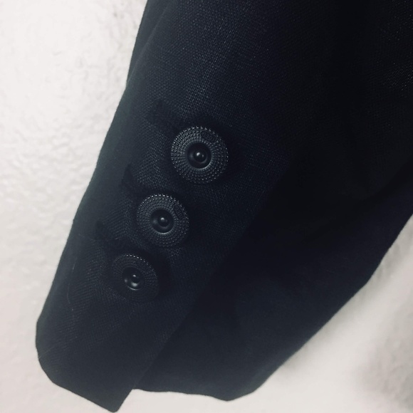 G Star Women Linen Blend Blazer Small Fitted Black - Picture 7 of 8